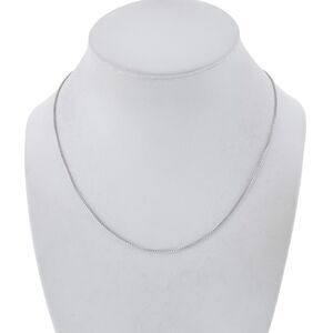 Estate Italy Sterling Silver 925 1.0mm Box Chain Necklace 16.5"